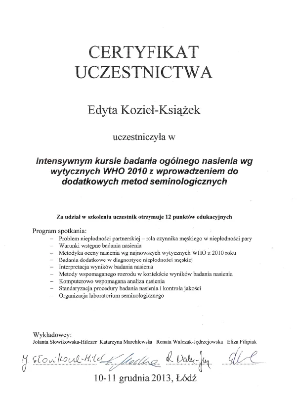 Diagnostyka niepłodności męskiej dr n. biol. Edyta Kozieł - Książek 