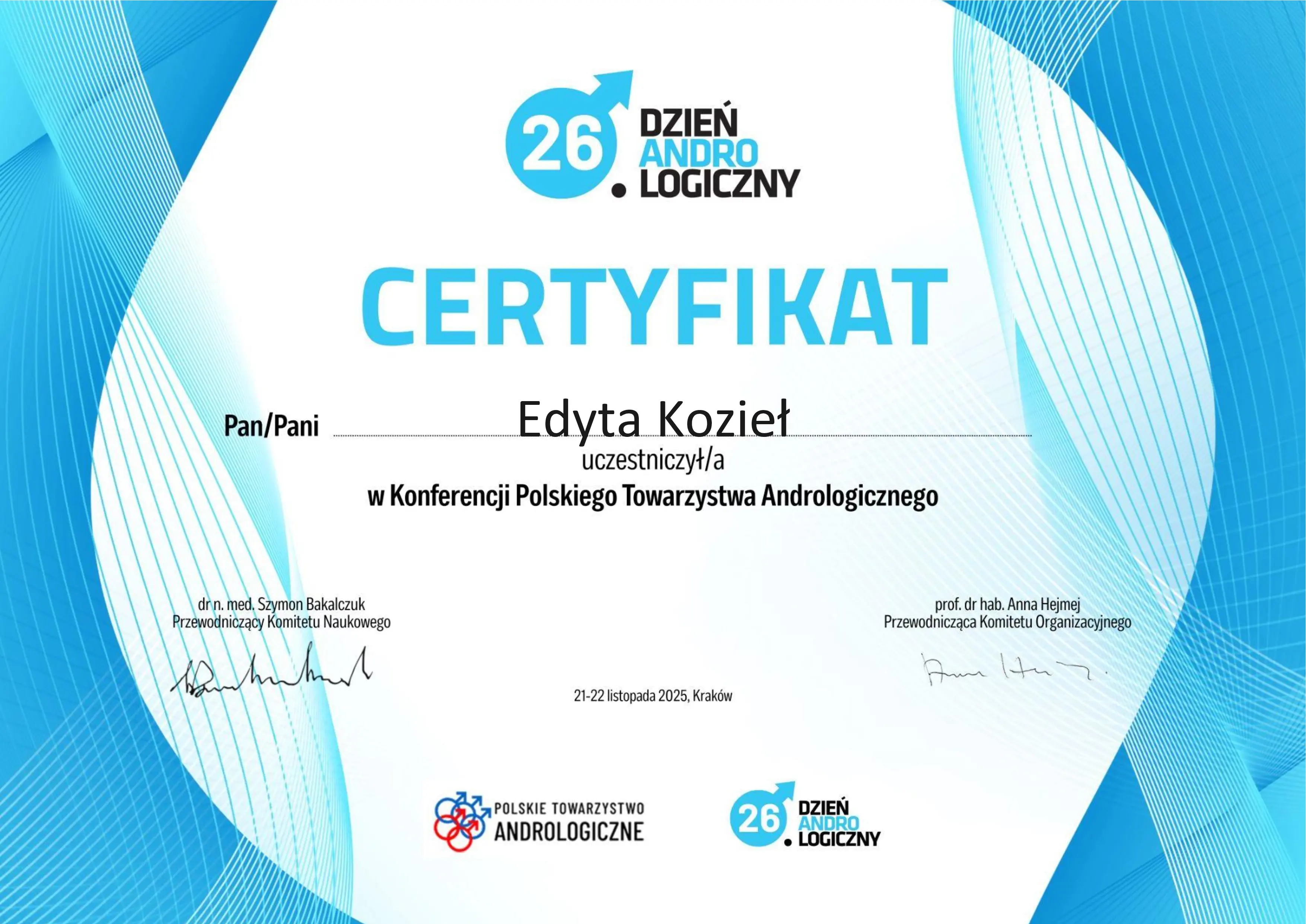 Diagnostyka niepłodności męskiej dr n. biol. Edyta Kozieł - Książek
